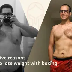 Before and after photos show a man's dramatic weight loss. Does boxing help you lose weight? This transformation suggests yes!